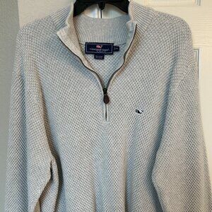 Vineyard Vines by Shep & Ian Knit Quarter Zip Long Sleeve Sweater - Gray - XXL